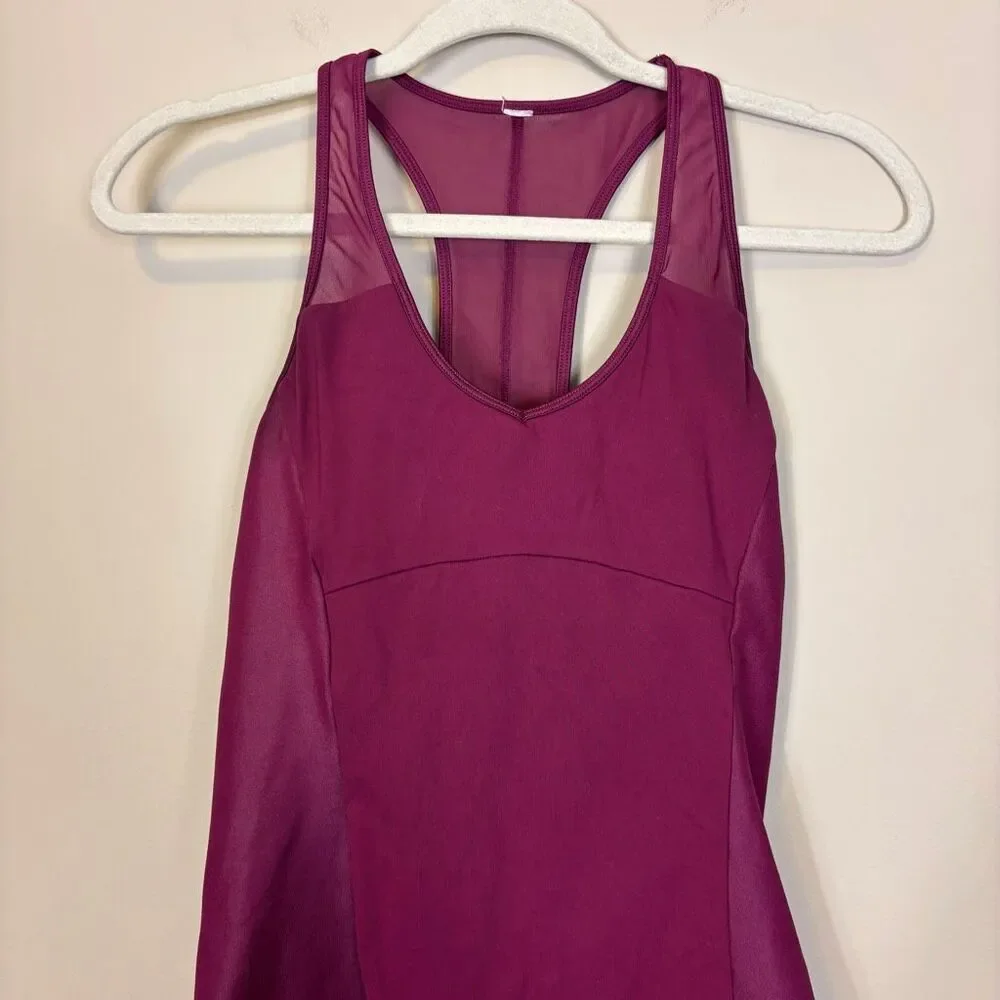 Alo Yoga Purple Shine Side Racerback Tank Top Built in Bra - Picture 4 of 5